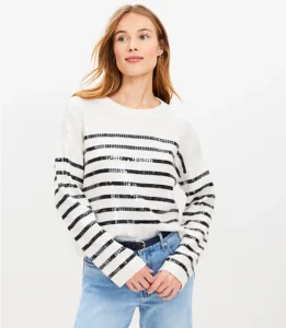 Striped Sequin Sweater Wool